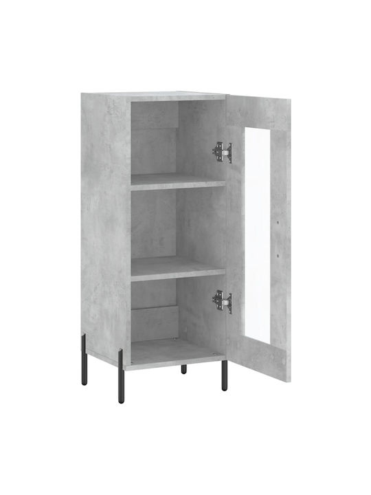 Wohnzimmer Vitrine aus Spanplatte mit Verglasung in Grau 34.5x34x90cm