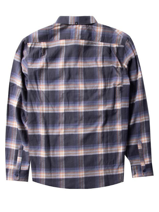 Vissla Men's Shirt Long Sleeve Flannel Checked Gray