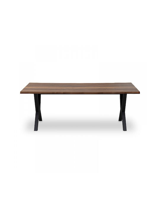 Krista Table Dining Room Wooden with Metal Frame Black 200x110x75cm