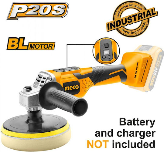 Ingco APLI2001 Rotationspolierer Polierer Bürstenlos 20V Solo mit Drehzahlregelung