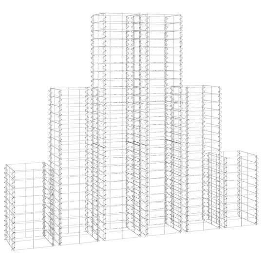 vidaXL Garden Fencing Material 6pcs Silver