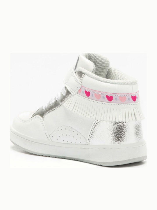 Frangetta Mix Παιδικά Sneakers High με Σκρατς Bianco / Argento