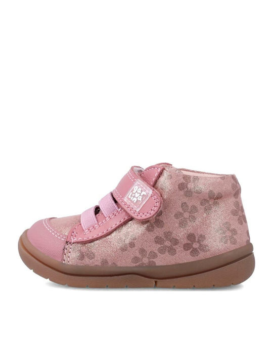 Anatomice Ghete Copii din Piele cu Velcro Roz