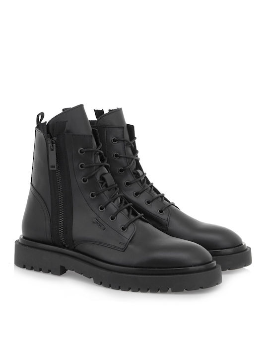 Antony Morato Men's Leather Military Boots Black