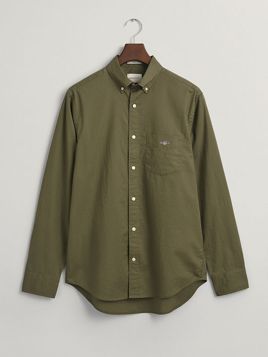 Long-sleeved Denim Shirt Khaki