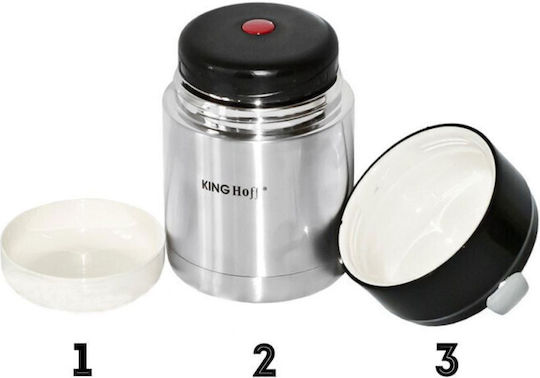 KING Hoff Δοχείο Φαγητού Ασημί 800ml