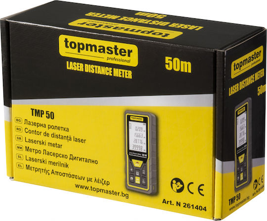 Topmaster Laser Distance Meter 261404 with Range up to 50m
