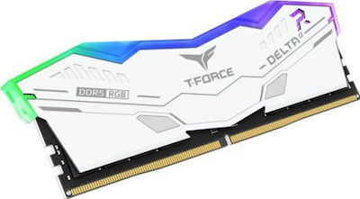 TeamGroup Delta RGB White 32GB DDR5 RAM with 2 Modules (2x16GB) and 6000 Speed for Desktop