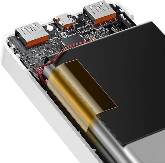 Baseus Bipow Overseas Edition Power Bank 20000mAh 20W με 2 Θύρες USB-A και Θύρα USB-C Λευκό