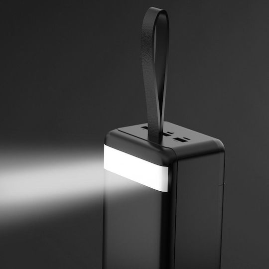 XO PR158 Power Bank 50000mAh 18W mit 2 USB-A Anschlüssen und USB-C Anschluss Schwarz