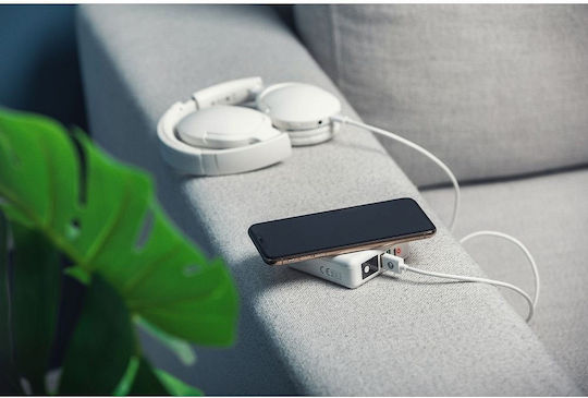 Forcell Multifunction 4in1 Wireless Power Bank 8000mAh 15W με 2 Θύρες USB-A και Θύρα USB-C Λευκό
