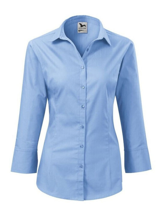 Langärmelig Damen Hemd Hellblau