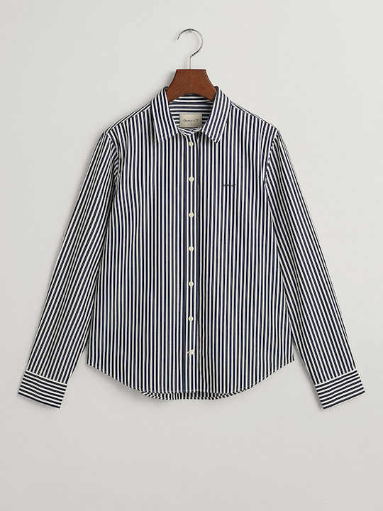 Gant Women's Striped Long Sleeve Shirt Navy Blue