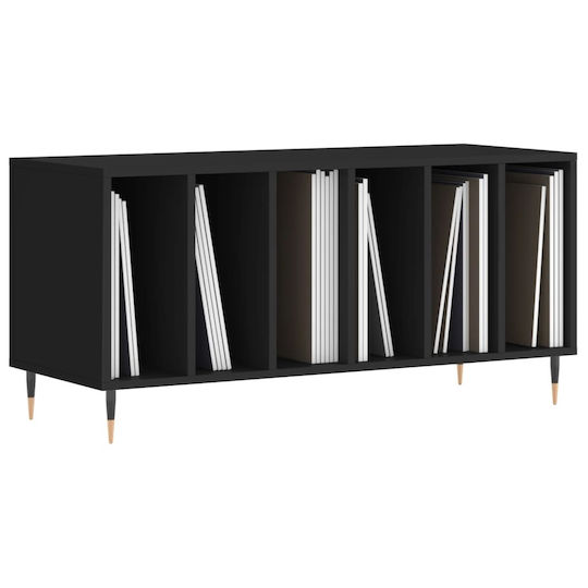 vidaXL Verarbeitetes Holz Hi-Fi Möbel Schwarz 38x100x48cm