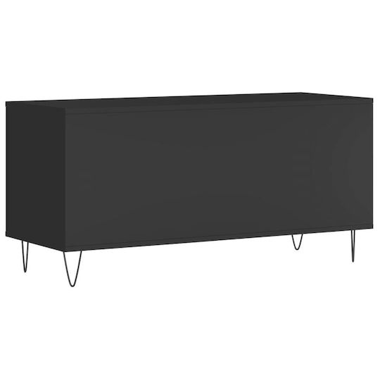vidaXL Обработено дърво Мебел за Hi-Fi Черен 38x100x48см
