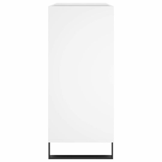 vidaXL Обработено дърво Мебел за Hi-Fi Бял 38x84.5x89см