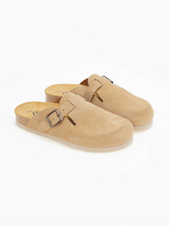 Plakton Leather Anatomic Clogs Tan