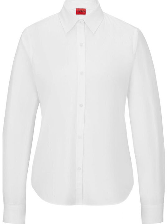 Essential Langärmelig Damen Hemd Weiß