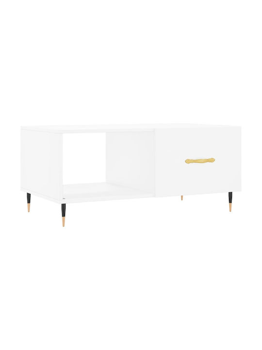 Rectangular Wooden Coffee Table White L90xW50xH40cm