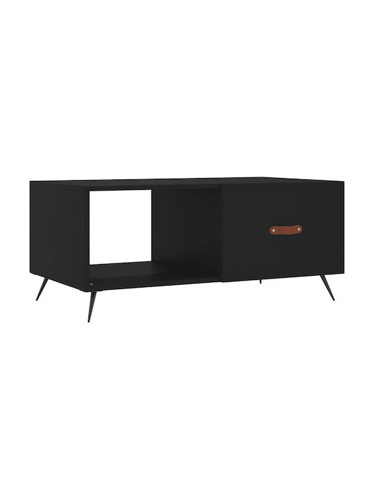 Rectangular Wooden Coffee Table Black L90xW50xH40cm