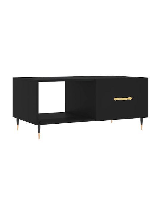 Rectangular Wooden Coffee Table Black L90xW50xH40cm