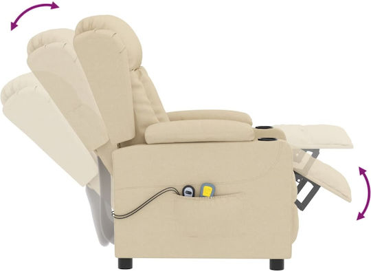 Πολυθρόνα Relax Massage με Υποπόδιο Μπεζ 72.5x96x99.5cm