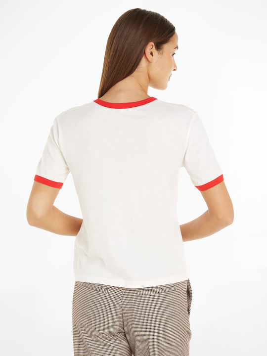 Tommy Hilfiger SS Femeie Tricou Alb