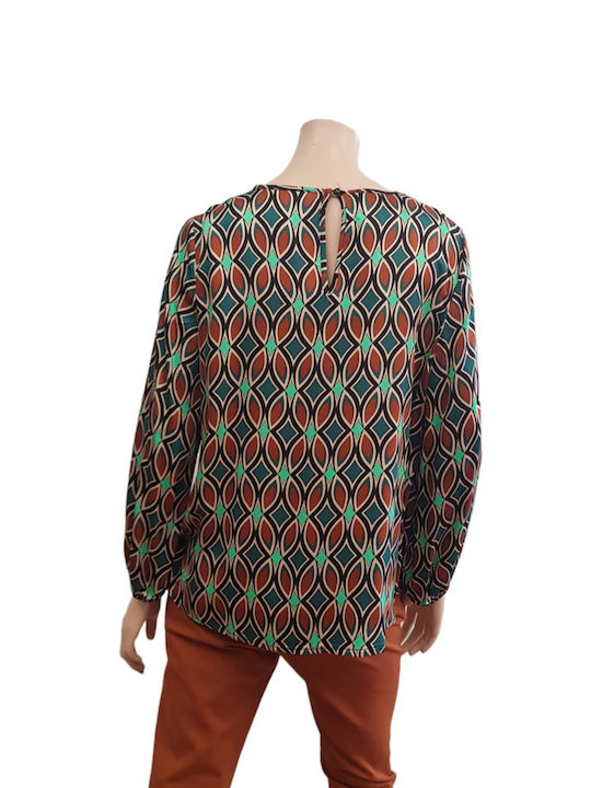 Baziana Women's Blouse Satin Long Sleeve Multicolour