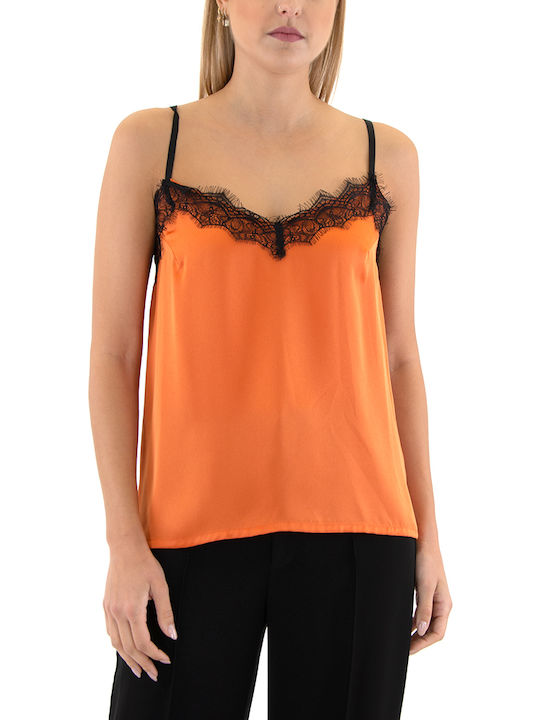 Twenty 29 Women's Lingerie Top with Lace Orange