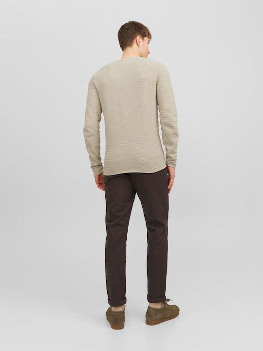 Jack & Jones Men's Long Sleeve Sweater Island Fossil