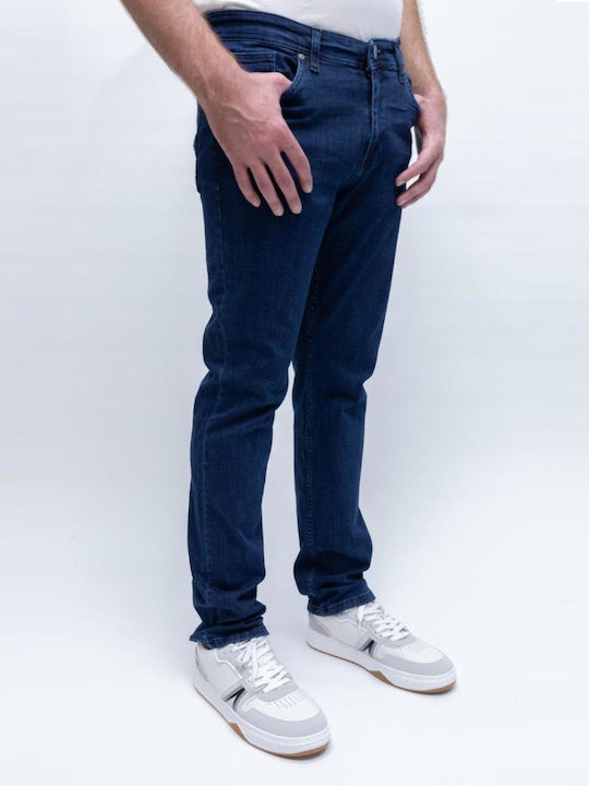 Men's Elastic Jeans Pants with Regular Fit Navy Blue