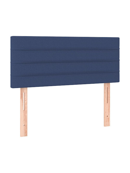 Bett Einzelbett Mit Stoff bezogen Blau mit Latten & Matratze 82x200cm