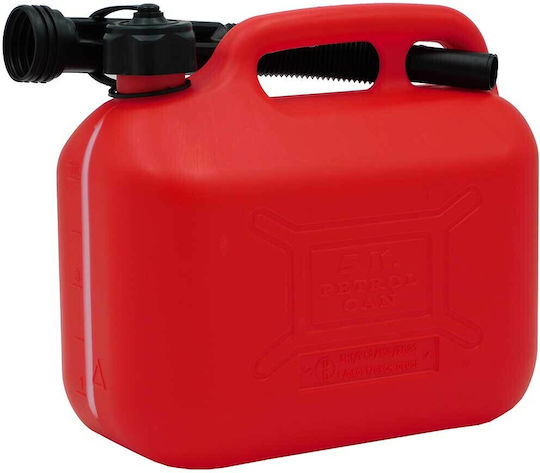 Deura Dual Position Fuel Can Plastic with Extension Tube 5lt Red