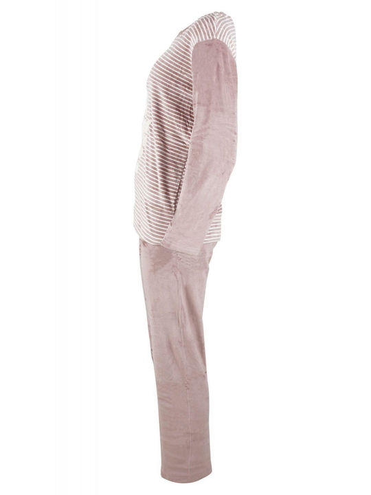 G Secret Winter Women's Pyjama Set Fleece Beige