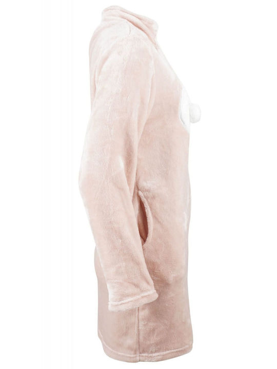 G Secret Winter Women's Fleece Robe Pink