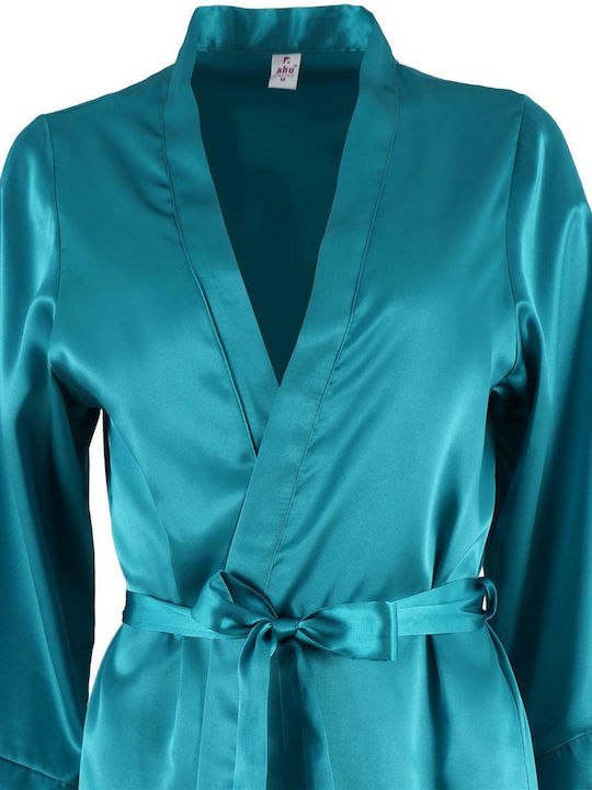 G Secret Summer Women's Satin Robe Green