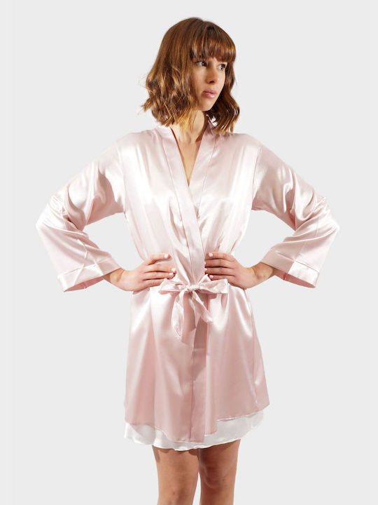 G Secret Summer Women's Satin Robe Pink