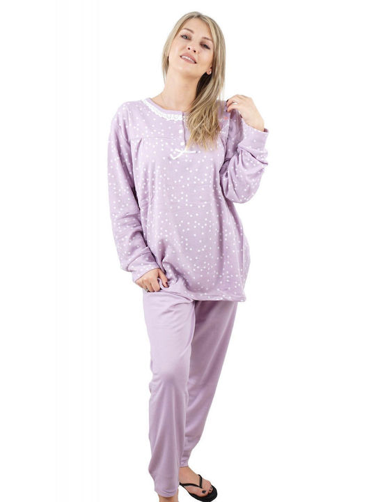 G Secret Winter Damen Pyjama-Set Flieder