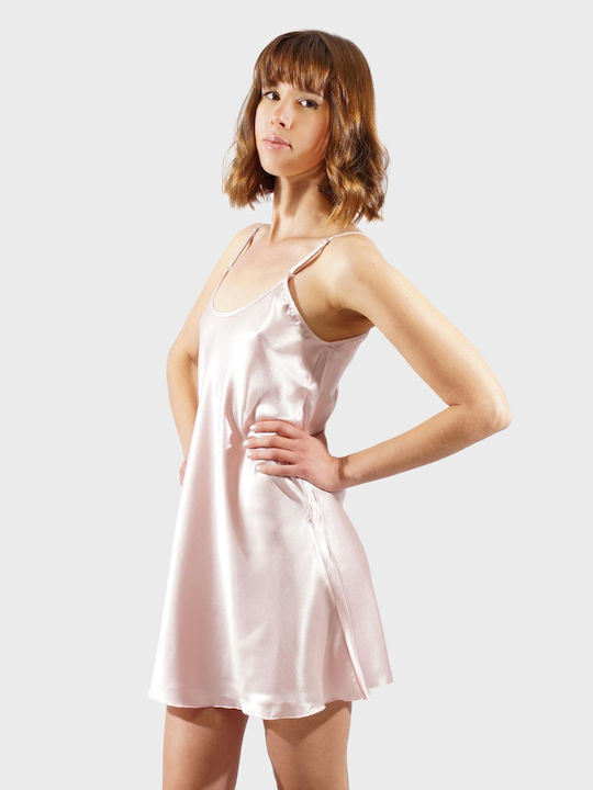 G Secret Summer Satin Women's Nightdress Pink