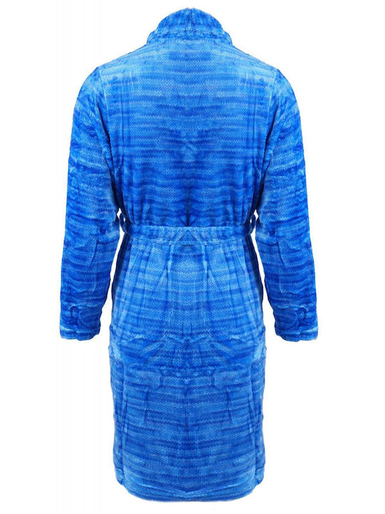 G Secret Winter Women's Fleece Robe Navy Blue