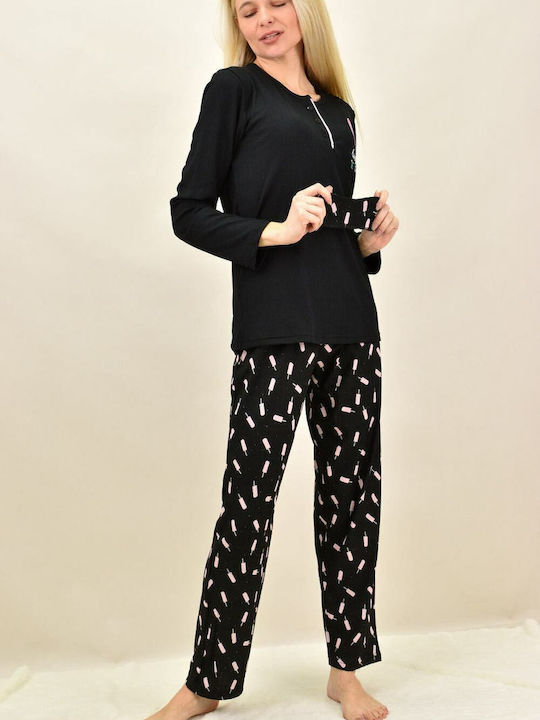 Potre Winter Women's Pyjama Set Black