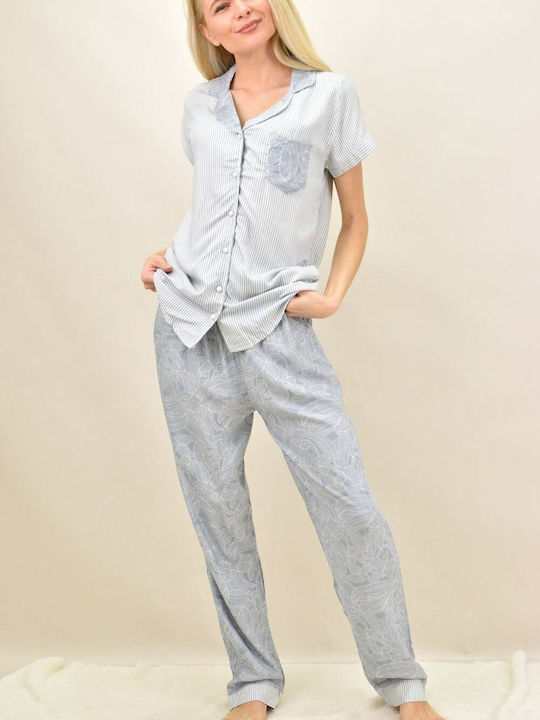 Potre Summer Women's Pyjama Set Cotton Gray