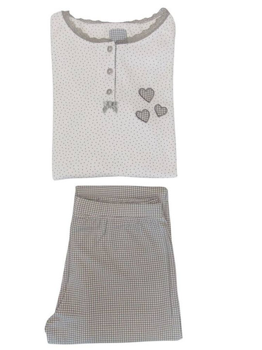 Noidinotte Set Winter Women's Pajamas Beige