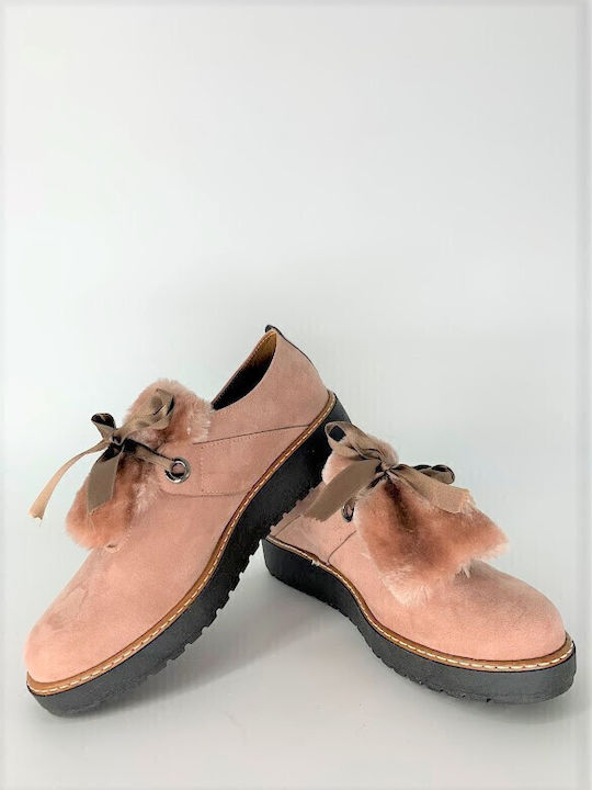 Oxfords Flatform pentru femei în Roz Culore