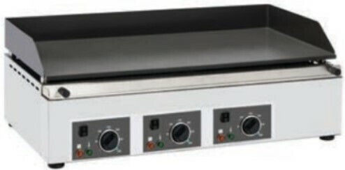 XDome Gewerbliche Flachgrillplatten Elektrisch 80x46x28.5cm 6kW mit glatter & geriffelter Platte XDPE810RC