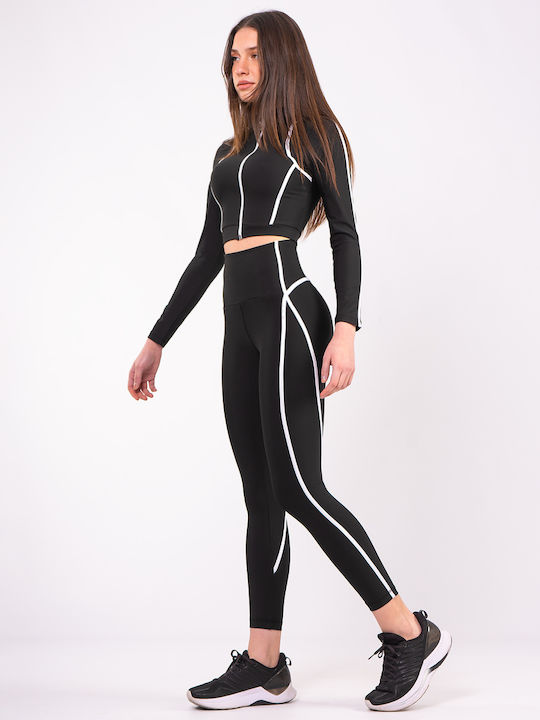 Damen Strickjacke mit Reissverschluss Schwarze