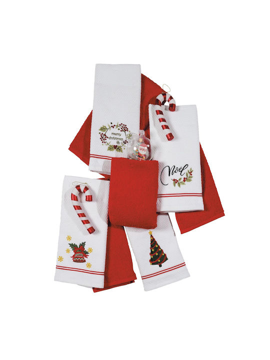 Das Home Set Christmas Towels Fabric Red L60xW40cm. 2pcs