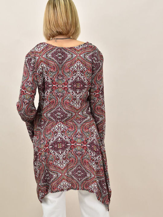 Long Women's Cardigan Burgundy