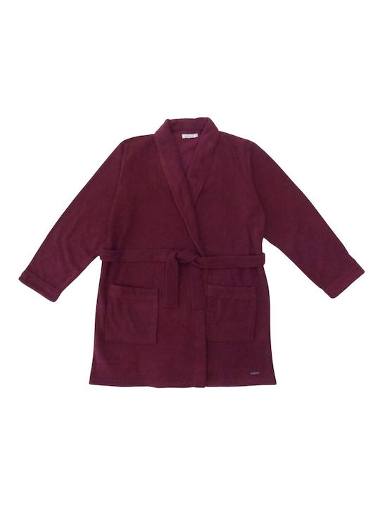 Noidinotte Men's Winter Pajama Robe Burgundy