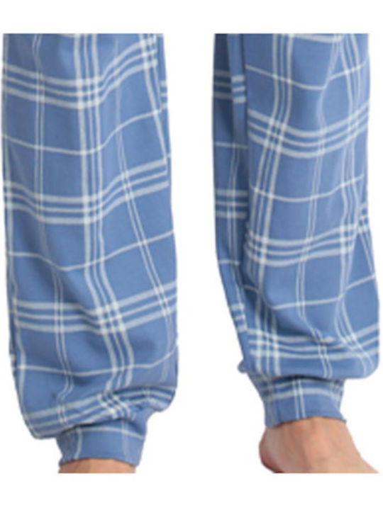 Lydia Creations Men's Winter Pajamas Set Blue